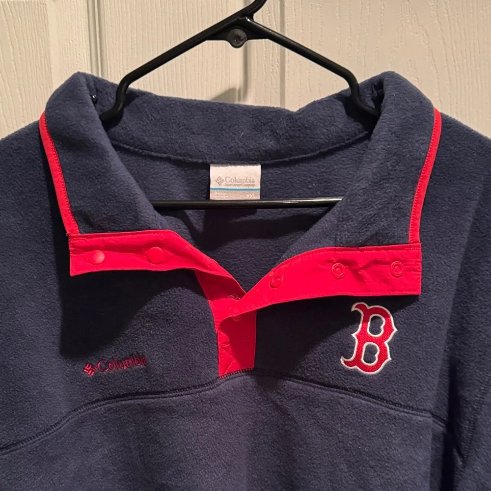 Columbia Navy and Red Fleece Pullover - Picture 2 of 4